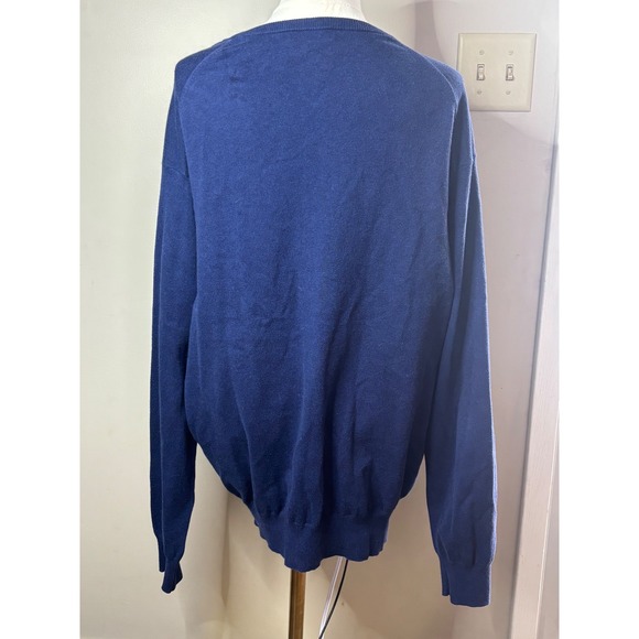 Peter Millar Mens Blue Pima Cotton Silk Cashmere Crewneck Sweater XL Pullover - Picture 4 of 6